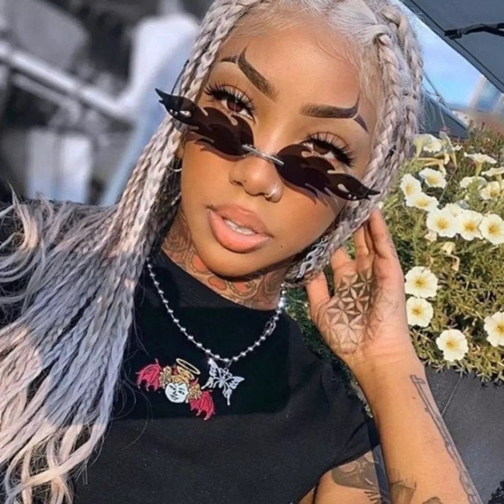 Trendy Fire Flame Rimless Sunglasses 2020